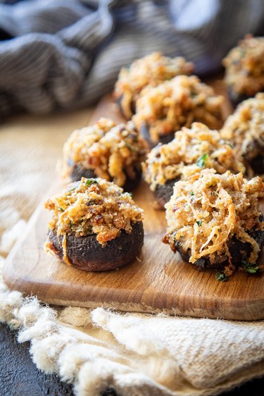 Finished garlic Parmesan stuffed mushrooms