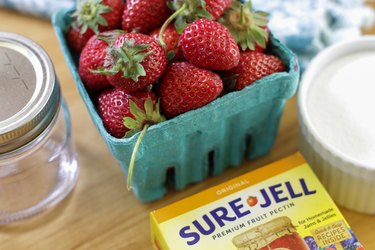 Ruby red and mouth-watering sweet, strawberry jam is a summertime treat!