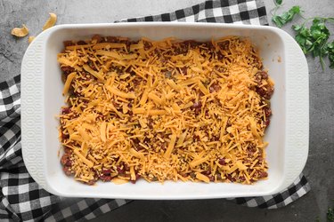 Layer chili and cheese