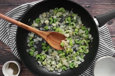 Cook onions and celery