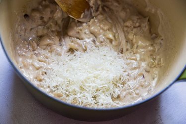 Parmesan cheese in cream sauce