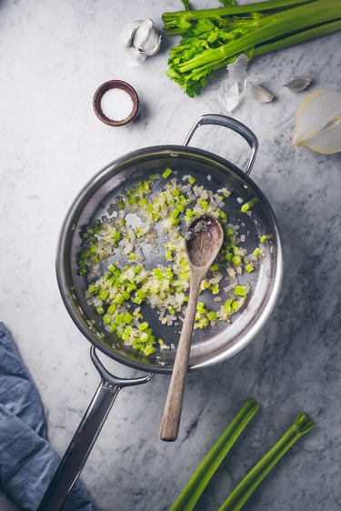 cooking celery and onion