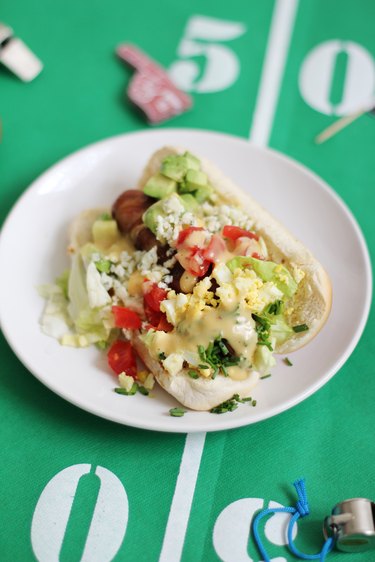 California Cobb salad hot dog