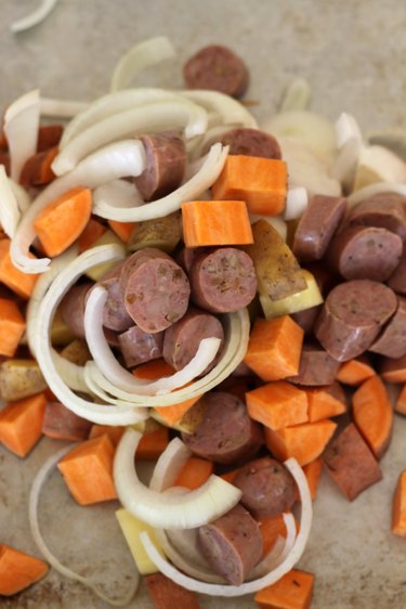 veggies on tray