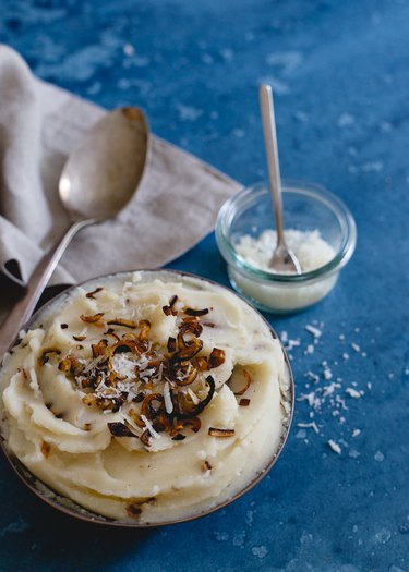 Parmesan and crispy shallot mashed potatoes