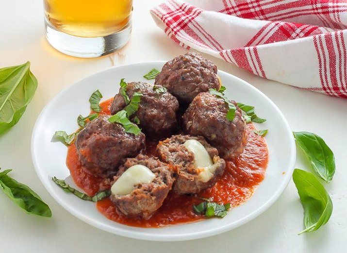 Mozzarella-Stuffed Meatballs