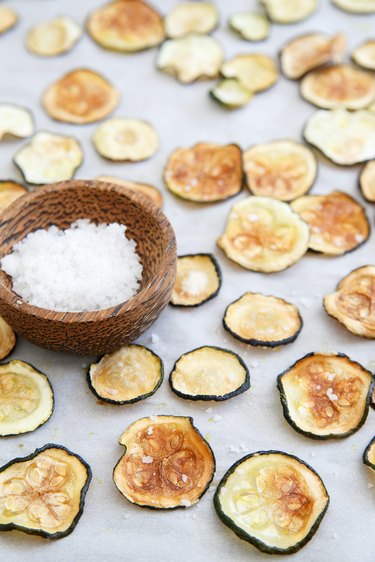 Crispy oven baked zucchini chips