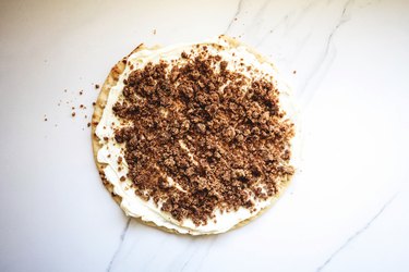 Cinnamon streusel generously sprinkled over the mascarpone topping.