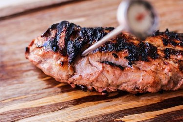 Thermometer in a pork tenderloin