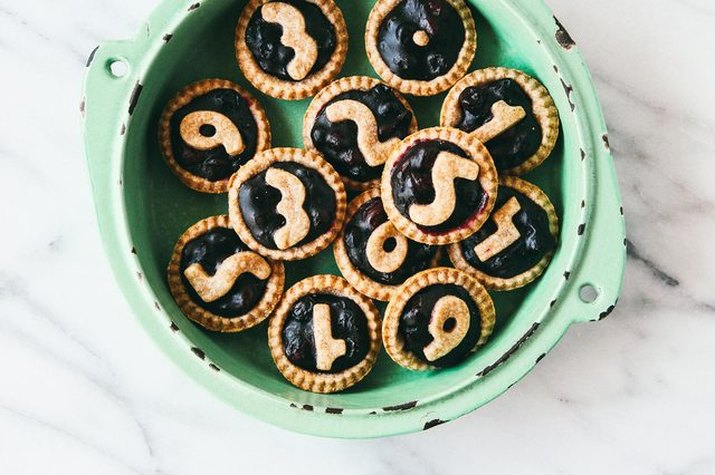 Mini cherry-blueberry pies.