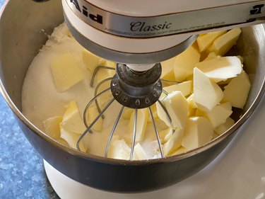 cut butter into flour and sugar