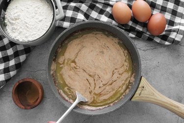 Boil water, butter, salt and cinnamon