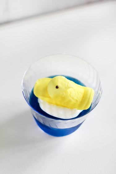 Peeps swimming chick in Jello dessert