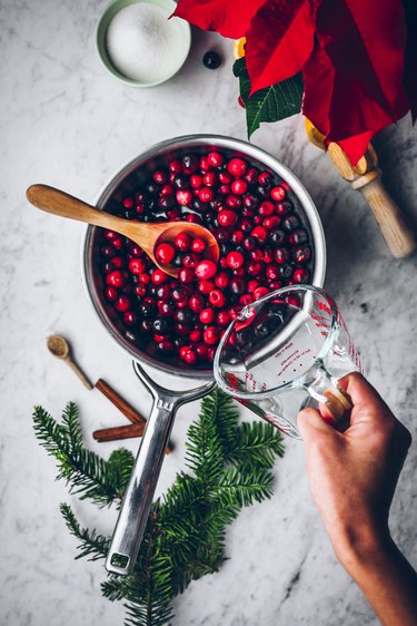 Prepping cranberries