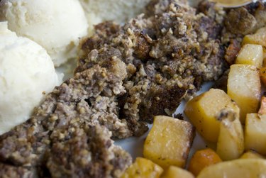 Fried Haggis with tatties and neeps