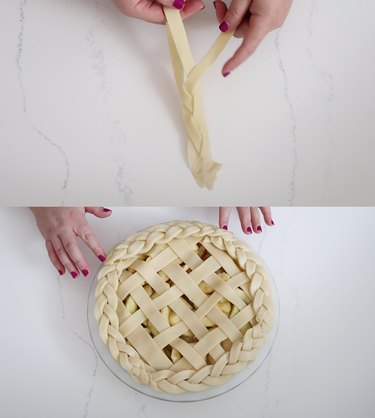 Braiding strips of dough