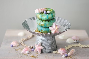 Mermaid matcha donuts