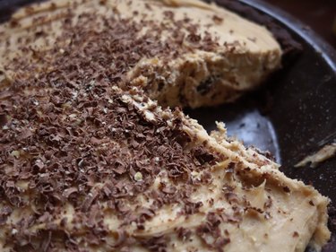 Gluten-free low-carb chocolate almond no-bake pie crust used for peanut butter cream cheese pie