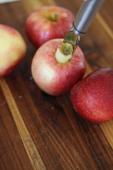 coring the apples