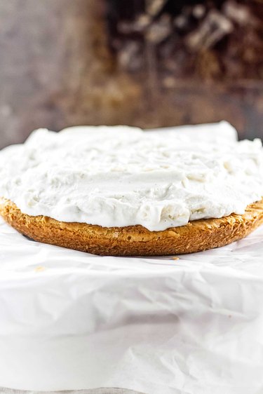 Cake with ice cream layer