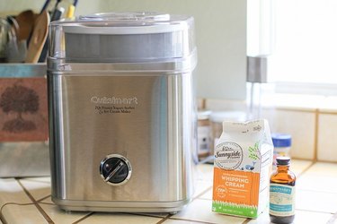 Ice cream maker sitting on a counter