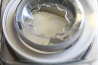 Ice cream churning in an ice cream maker