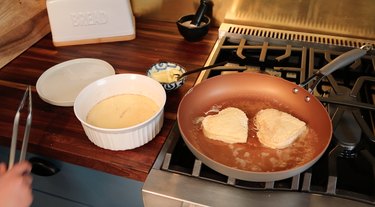 browning both sides of the stuffed toast