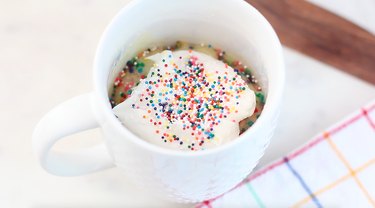 finished funfetti mug cake