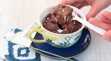 molten center of chocolate lava mug cake