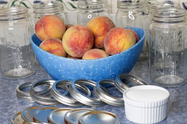 Even though fresh peaches are only available for a few months in the summer, there\'s no reason you can\'t enjoy them all year long. Just choose some fresh ripe peaches, grab a few jars, a little sugar, and you\'ll be on your way to preserving these delightful beauties in no time.