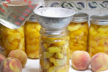 Even though fresh peaches are only available for a few months in the summer, there\'s no reason you can\'t enjoy them all year long. Just choose some fresh ripe peaches, grab a few jars, a little sugar, and you\'ll be on your way to preserving these delightful beauties in no time.