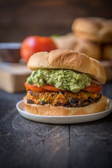 Vegan Guacamole Sweet Potato Black Bean Burger Recipe