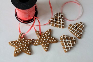 Completed gingerbread ornaments