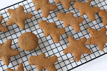 Gingerbread cookies of many shapes and themes.