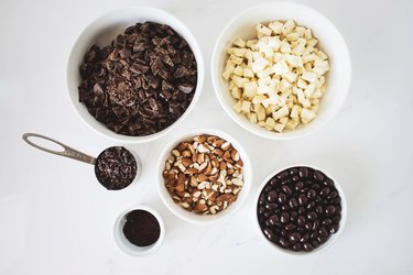 Ingredients measured in bowls.