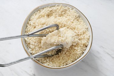 Coat cauliflower with panko bread crumbs