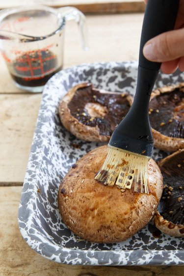 Marinating portobello mushrooms for the grill