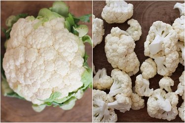 Chopped cauliflower.