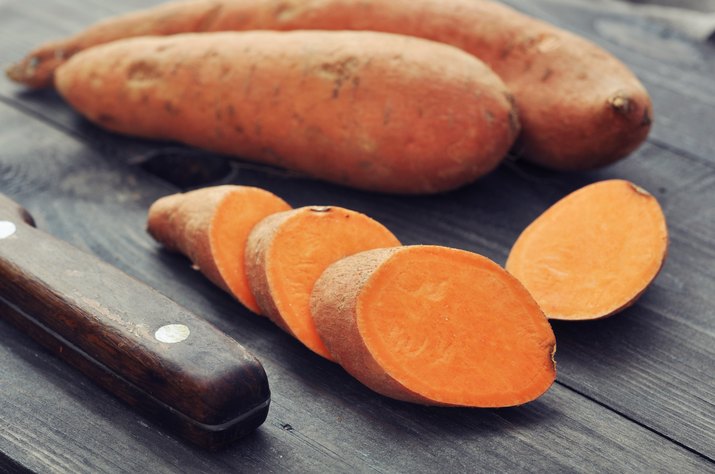 Raw sweet potatoes