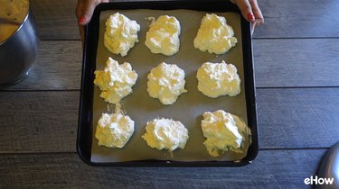 Preparing whipped cream for freezing.