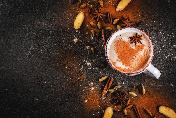 Traditional indian masala chai tea