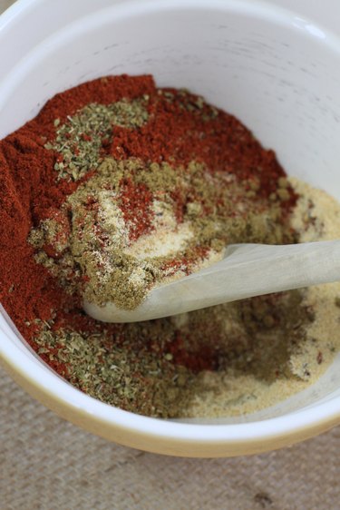 stirring taco seasoning mix