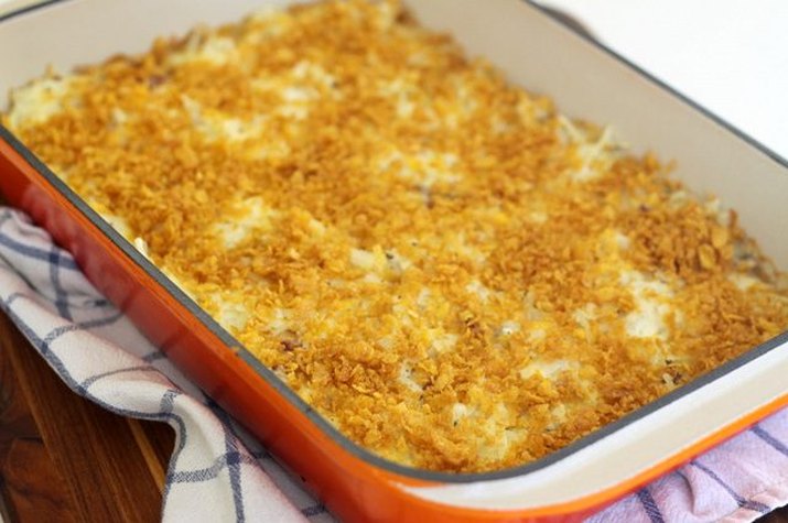 Cheesy potato casserole.