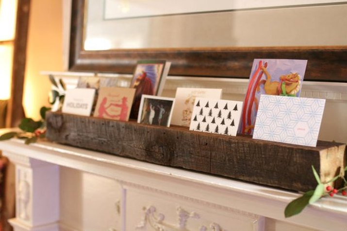 reclaimed wood holiday card display